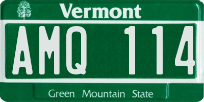 VT license plate AMQ114