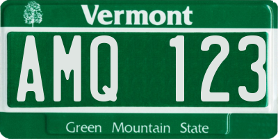 VT license plate AMQ123