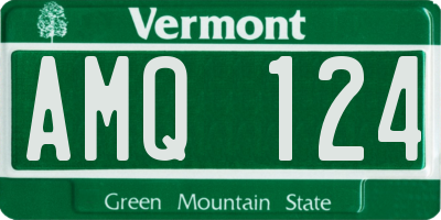 VT license plate AMQ124