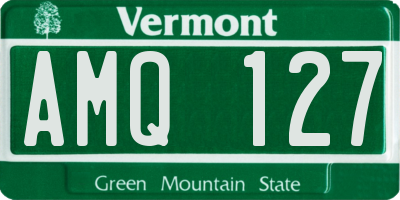 VT license plate AMQ127
