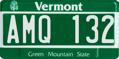 VT license plate AMQ132