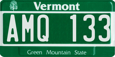 VT license plate AMQ133