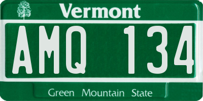 VT license plate AMQ134