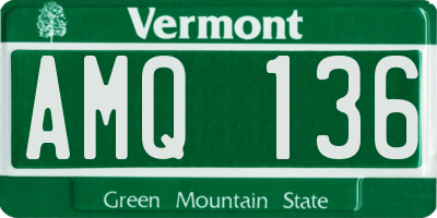 VT license plate AMQ136