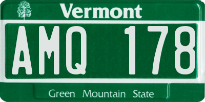 VT license plate AMQ178