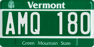 VT license plate AMQ180
