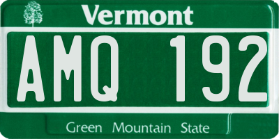 VT license plate AMQ192