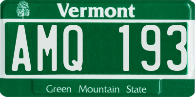 VT license plate AMQ193
