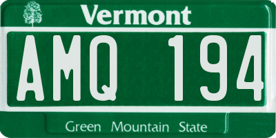 VT license plate AMQ194