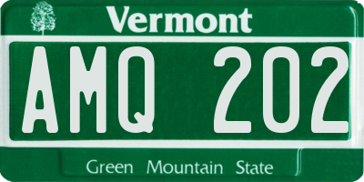 VT license plate AMQ202