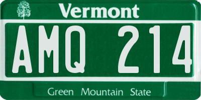 VT license plate AMQ214