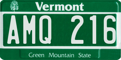 VT license plate AMQ216