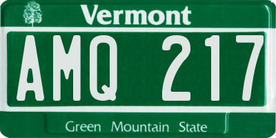 VT license plate AMQ217
