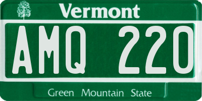 VT license plate AMQ220