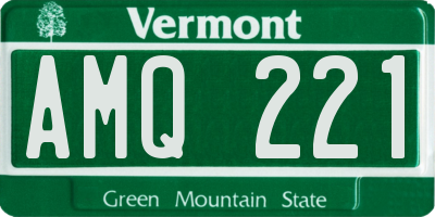 VT license plate AMQ221