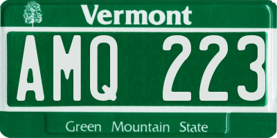 VT license plate AMQ223