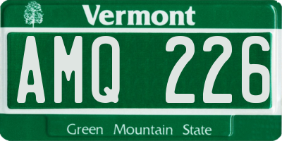 VT license plate AMQ226