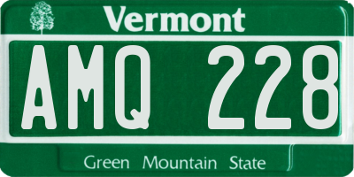 VT license plate AMQ228