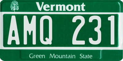 VT license plate AMQ231