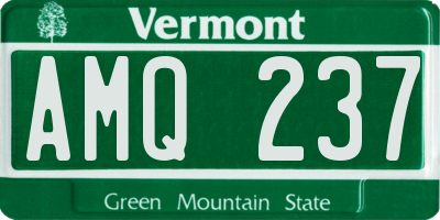 VT license plate AMQ237