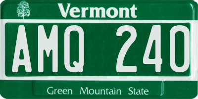 VT license plate AMQ240