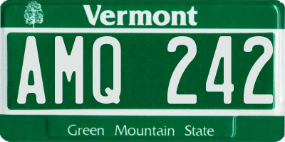 VT license plate AMQ242