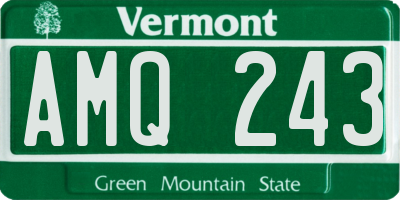 VT license plate AMQ243