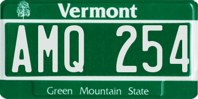 VT license plate AMQ254
