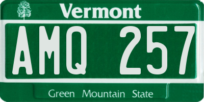 VT license plate AMQ257