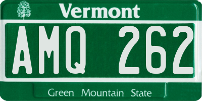 VT license plate AMQ262