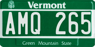 VT license plate AMQ265