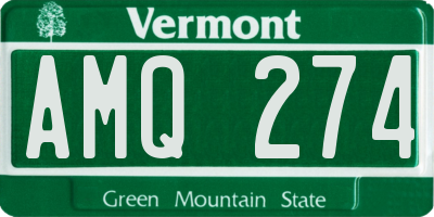 VT license plate AMQ274