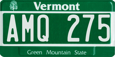 VT license plate AMQ275