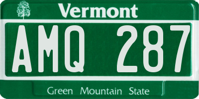 VT license plate AMQ287