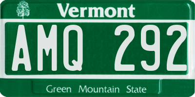 VT license plate AMQ292
