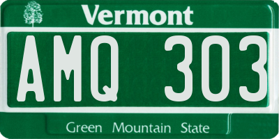 VT license plate AMQ303
