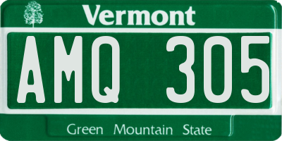 VT license plate AMQ305