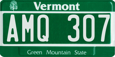 VT license plate AMQ307