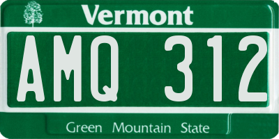 VT license plate AMQ312