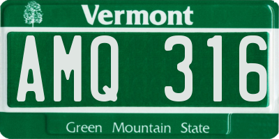 VT license plate AMQ316