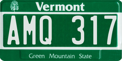 VT license plate AMQ317