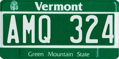 VT license plate AMQ324