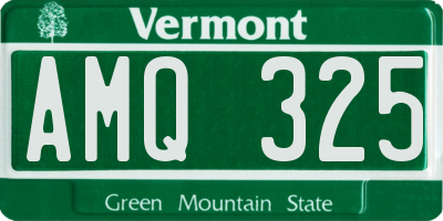 VT license plate AMQ325