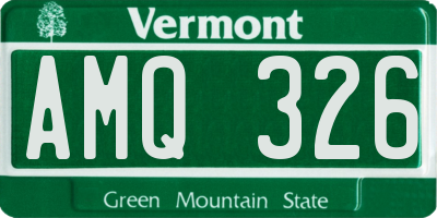 VT license plate AMQ326