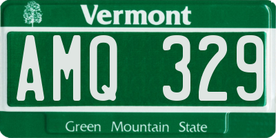VT license plate AMQ329