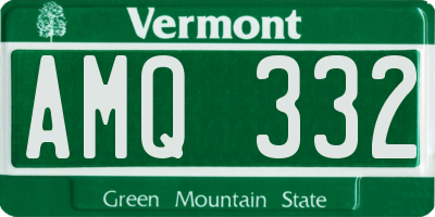 VT license plate AMQ332