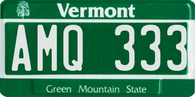 VT license plate AMQ333