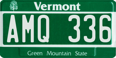 VT license plate AMQ336