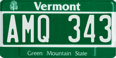 VT license plate AMQ343