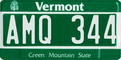VT license plate AMQ344
